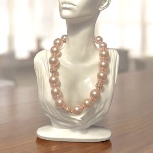 Sassy Jones Faux Pink Pearl Dominique Necklace